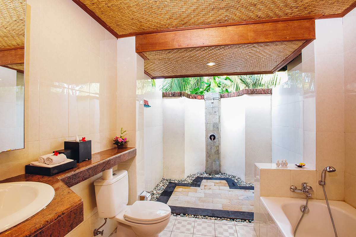Bathroom at Deluxe Room Rama Phala Resort Ubud Bali